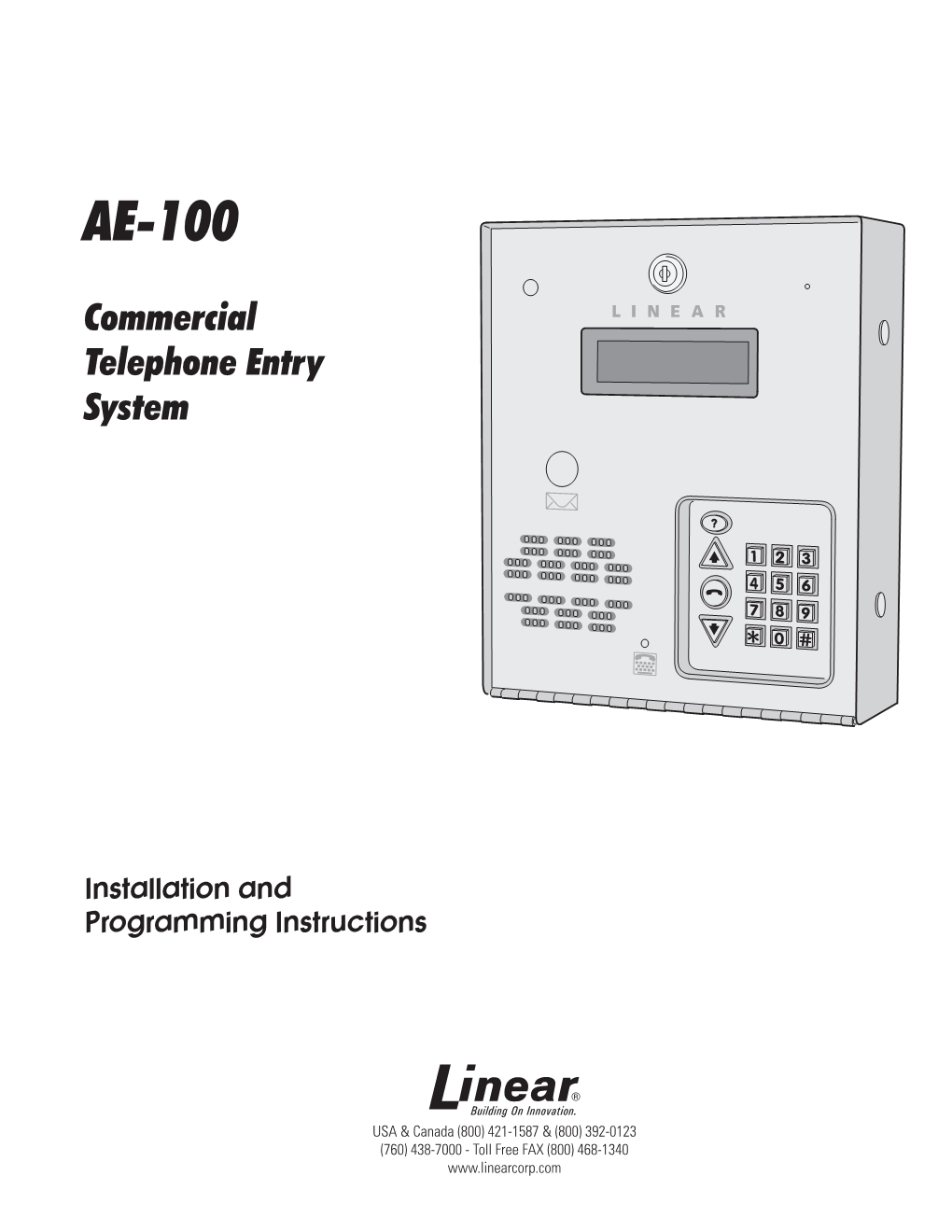 Ae-100 - Linear P/N: 225787 C - Ink: Black - Material: 20 Lb