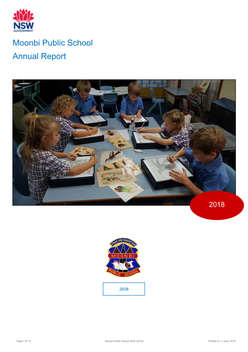 2018 Moonbi Public School Annual Report