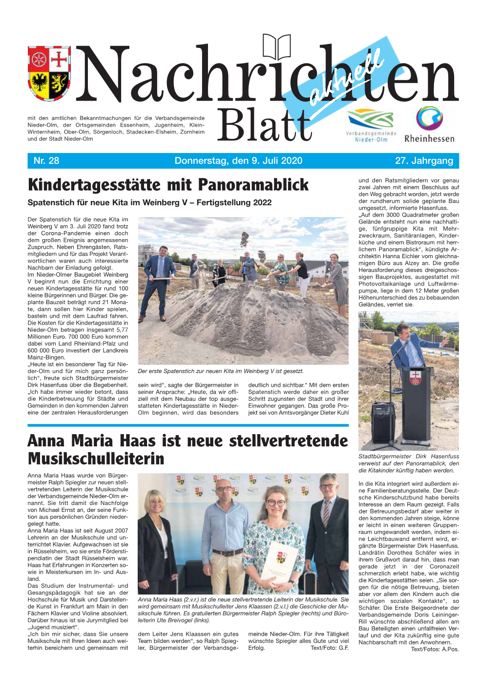 Nachrichtenblatt Nr. 28 Vom 08. Juli 2020