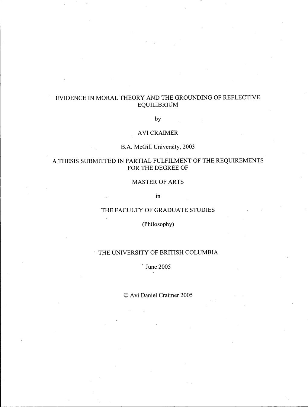 Evidence in Moral Theory and the Grounding of Reflective Equilibrium