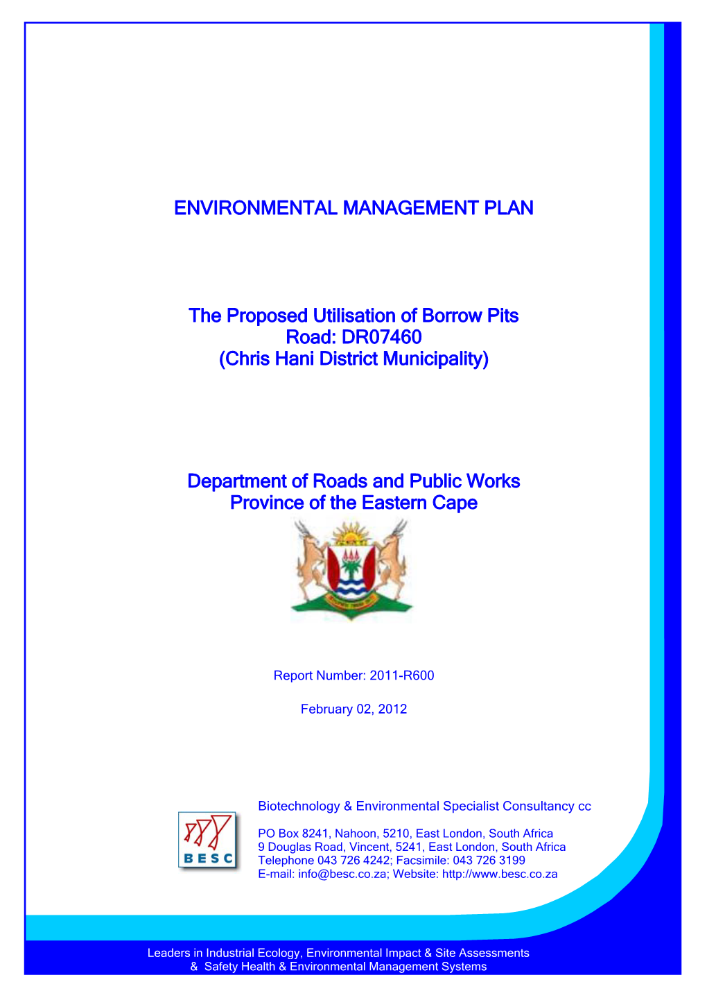 ENVIRONMENTAL MANAGEMENT PLAN the Proposed