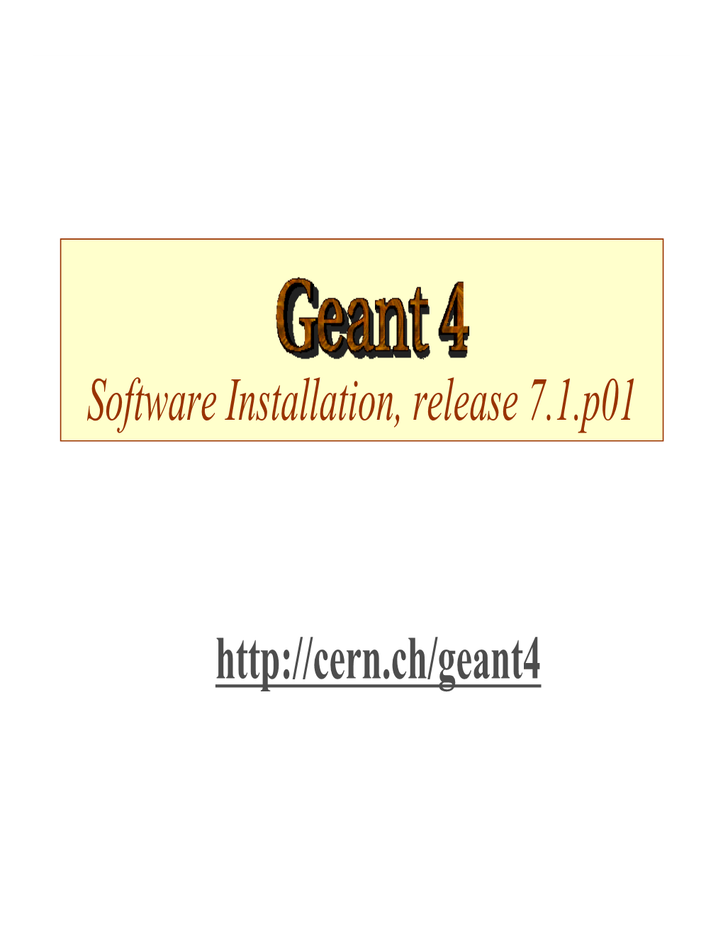 Software Installation, Release 7.1.P01