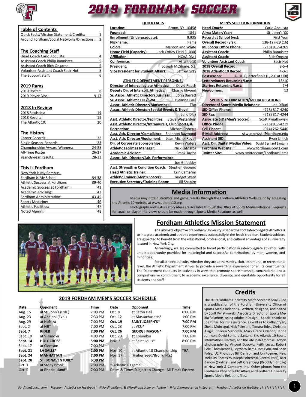 2019 Fordham Soccer