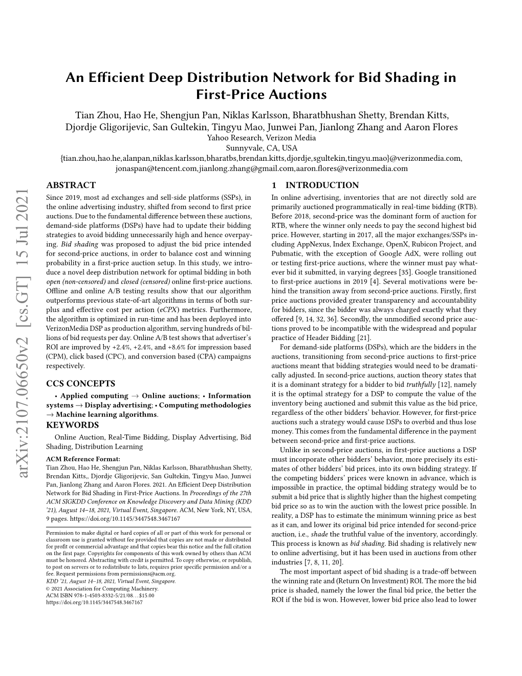 An Efficient Deep Distribution Network for Bid Shading in First-Price