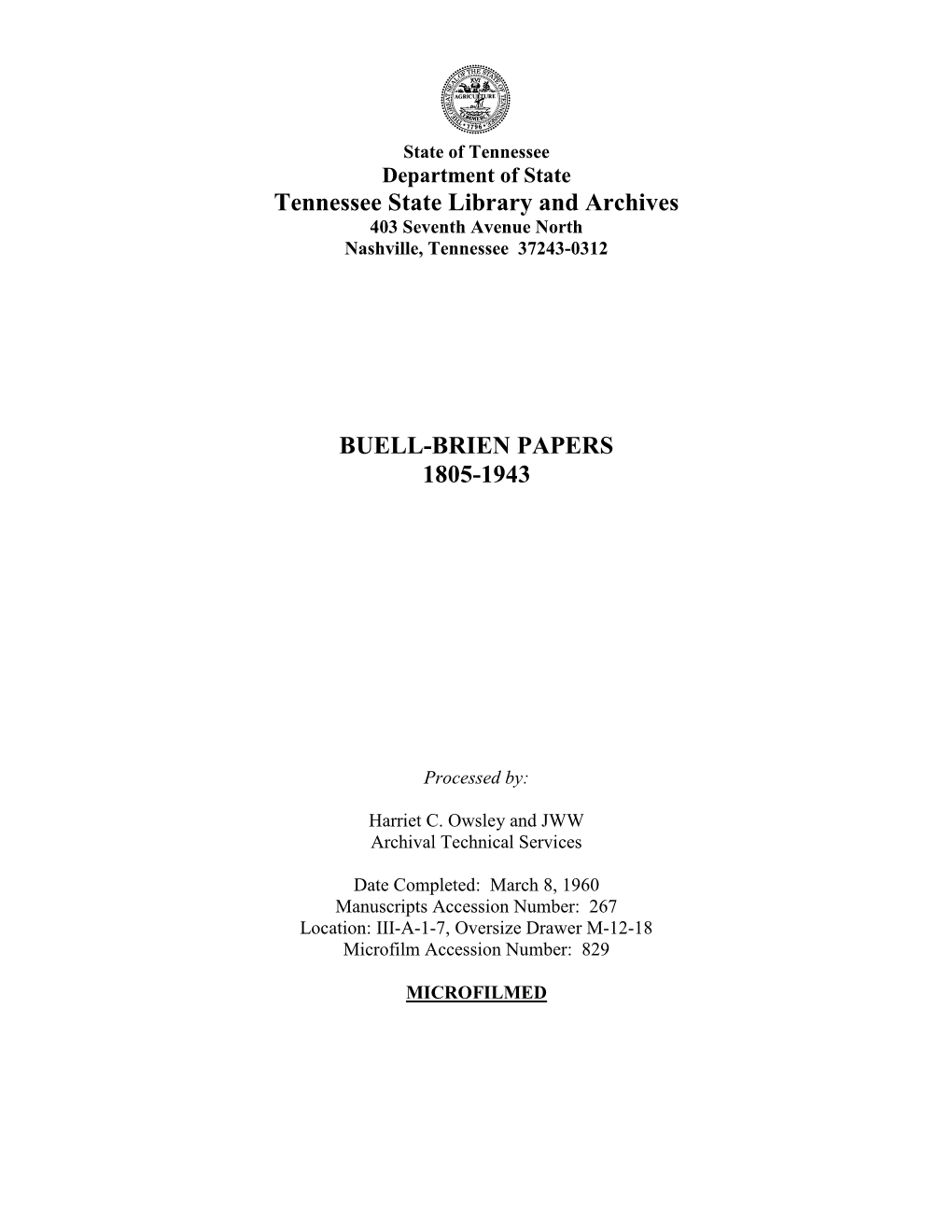 Buell Brien Papers