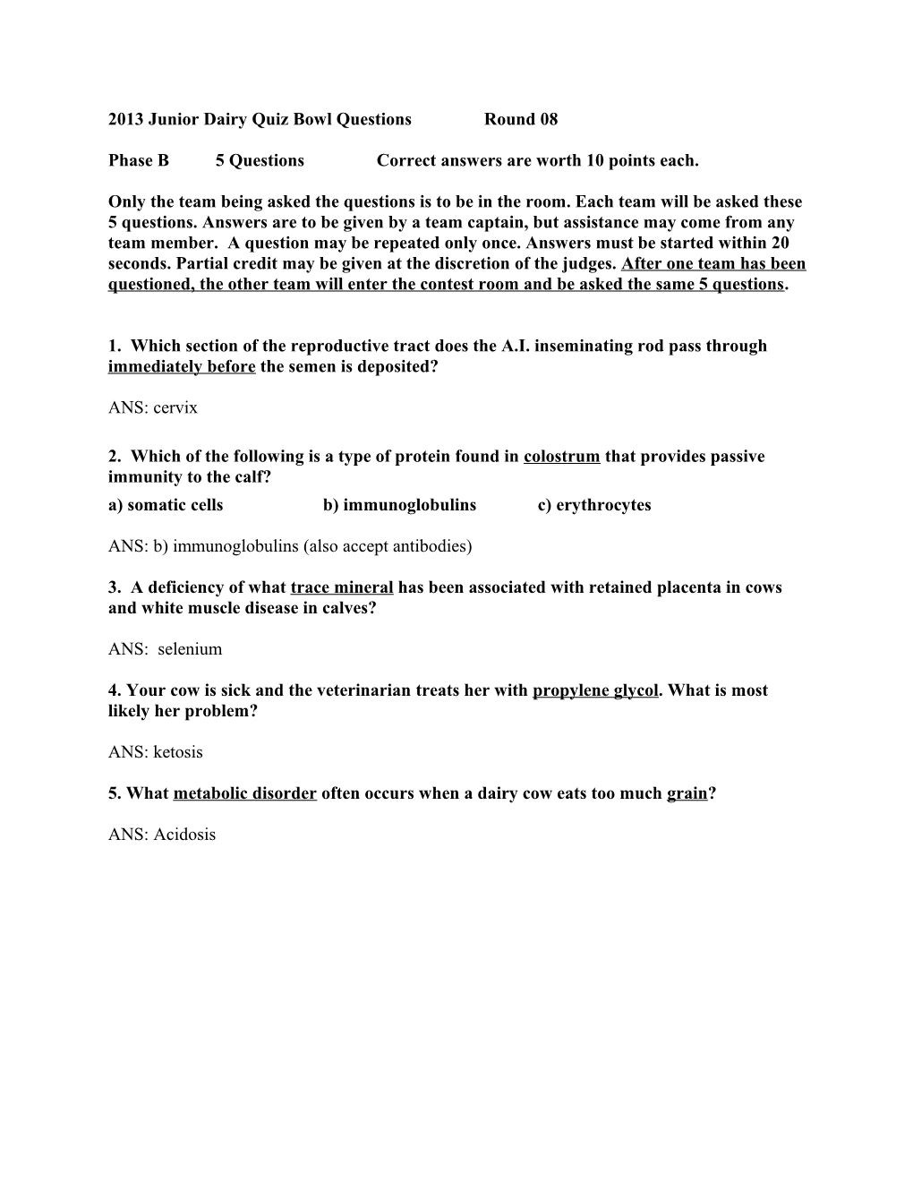 2005 Junior Dairy Quiz Bowl Questions s4