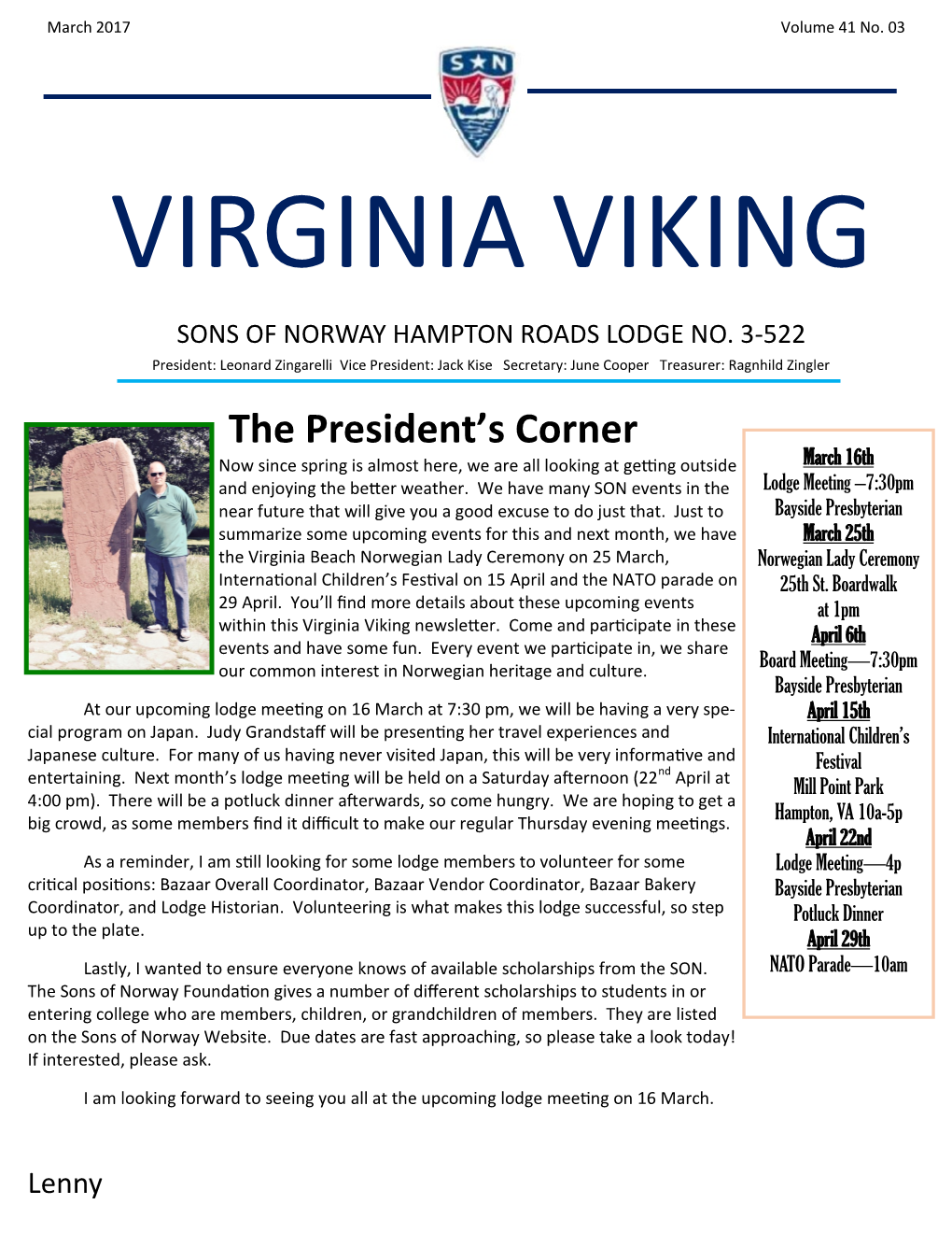 Virginia Viking March 2017
