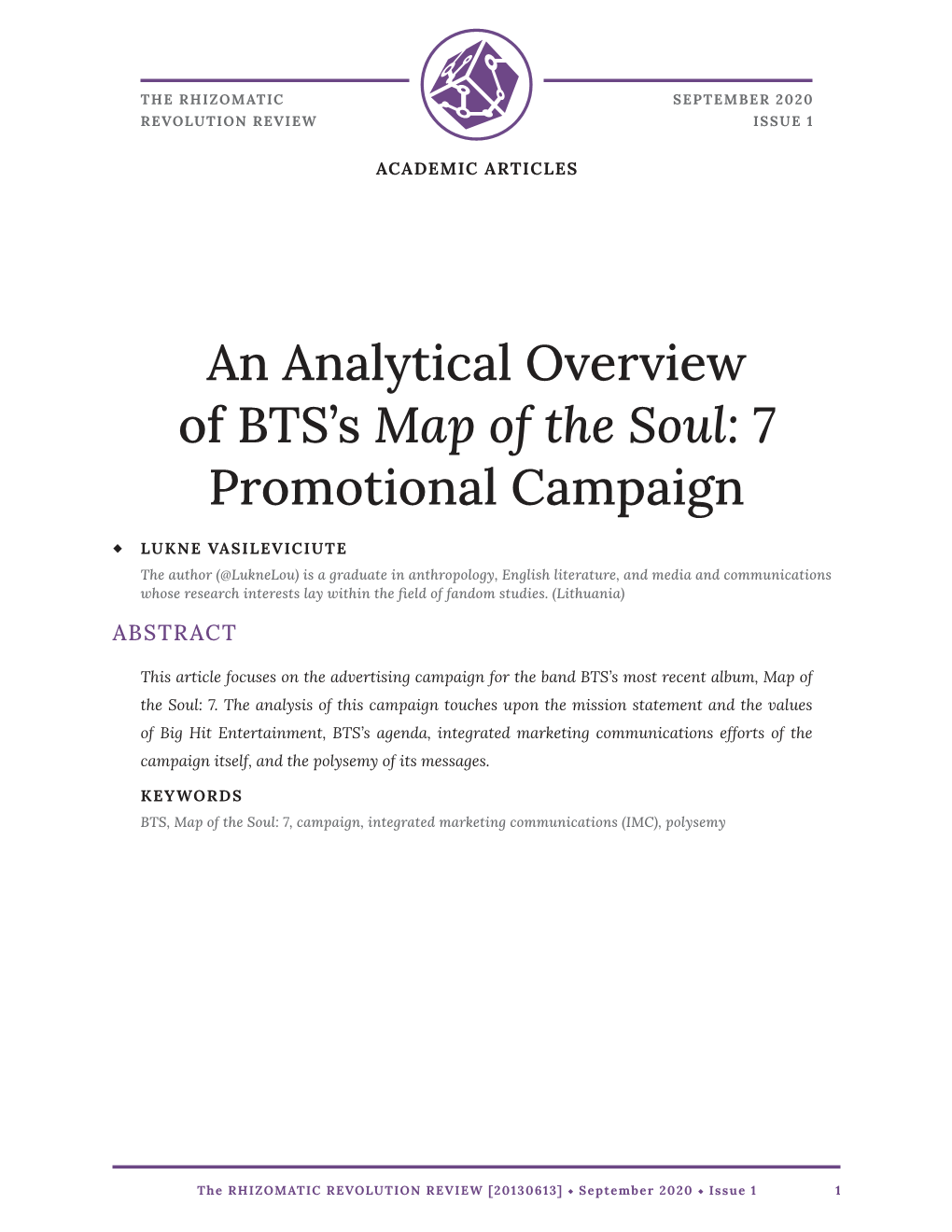 An Analytical Overview of BTS's Map of the Soul: 7 Promotional Campaign