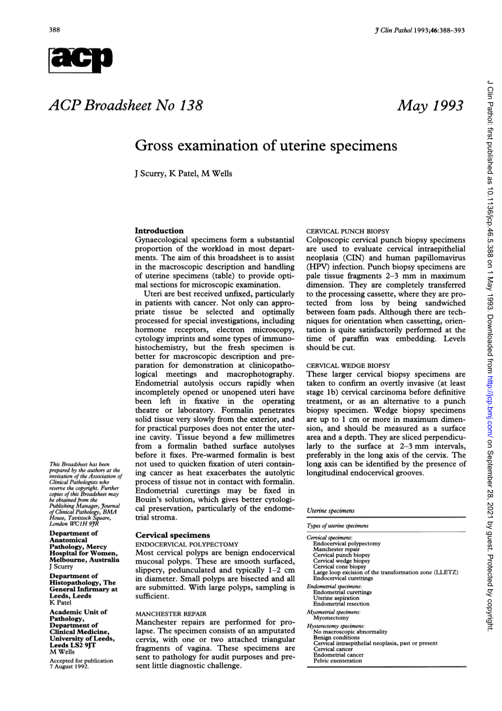 Gross Examination of Uterine Specimens