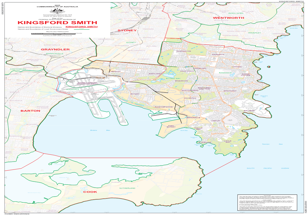 Map of the Division of Kingsford Smith