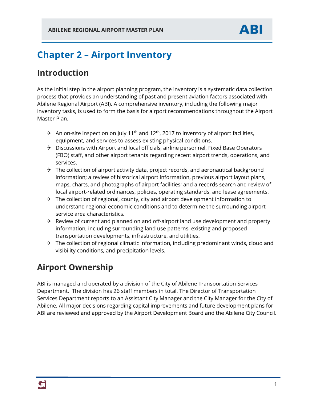 Chapter 2 – Airport Inventory