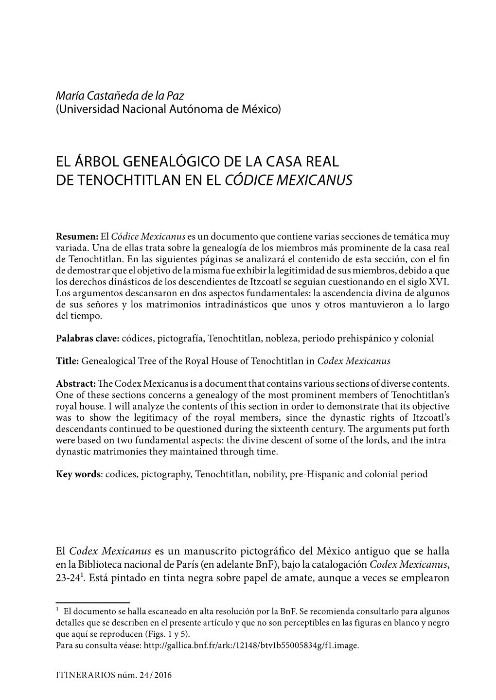 El Árbol Genealógico De La Casa Real De Tenochtitlan En El Códice Mexicanus