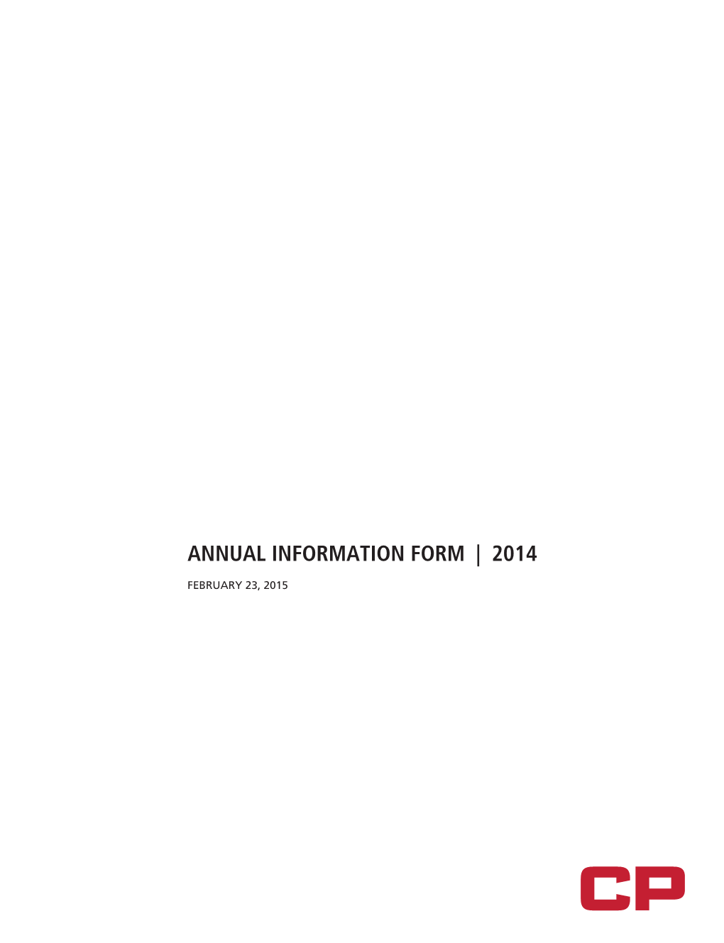 2014 Annual Information Form 1 2