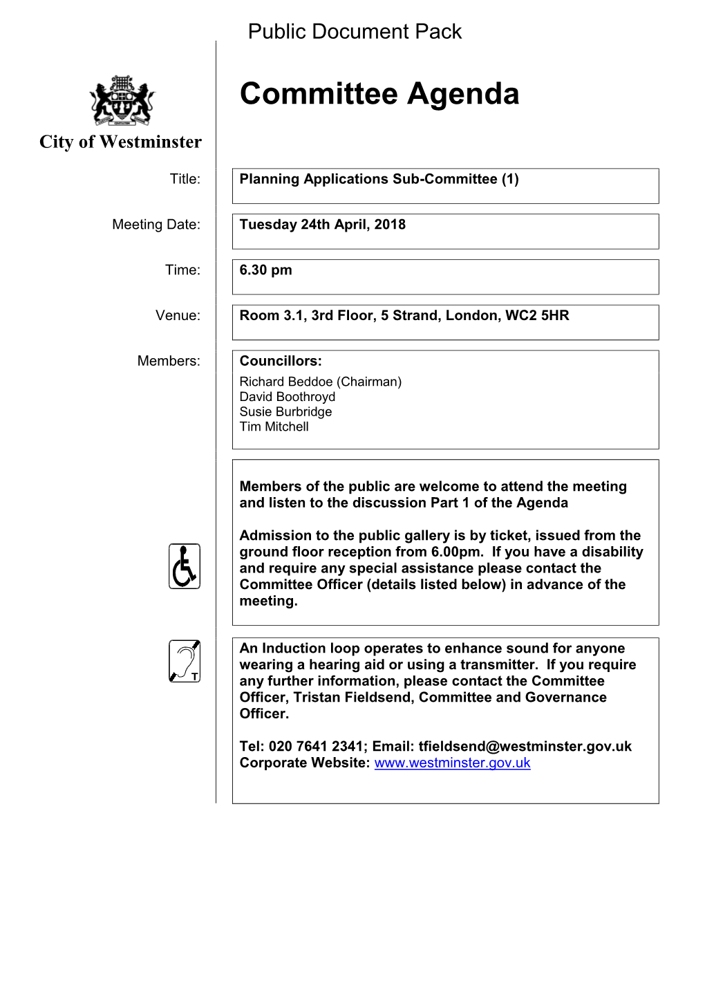 Agenda Document for Planning Applications Sub-Committee