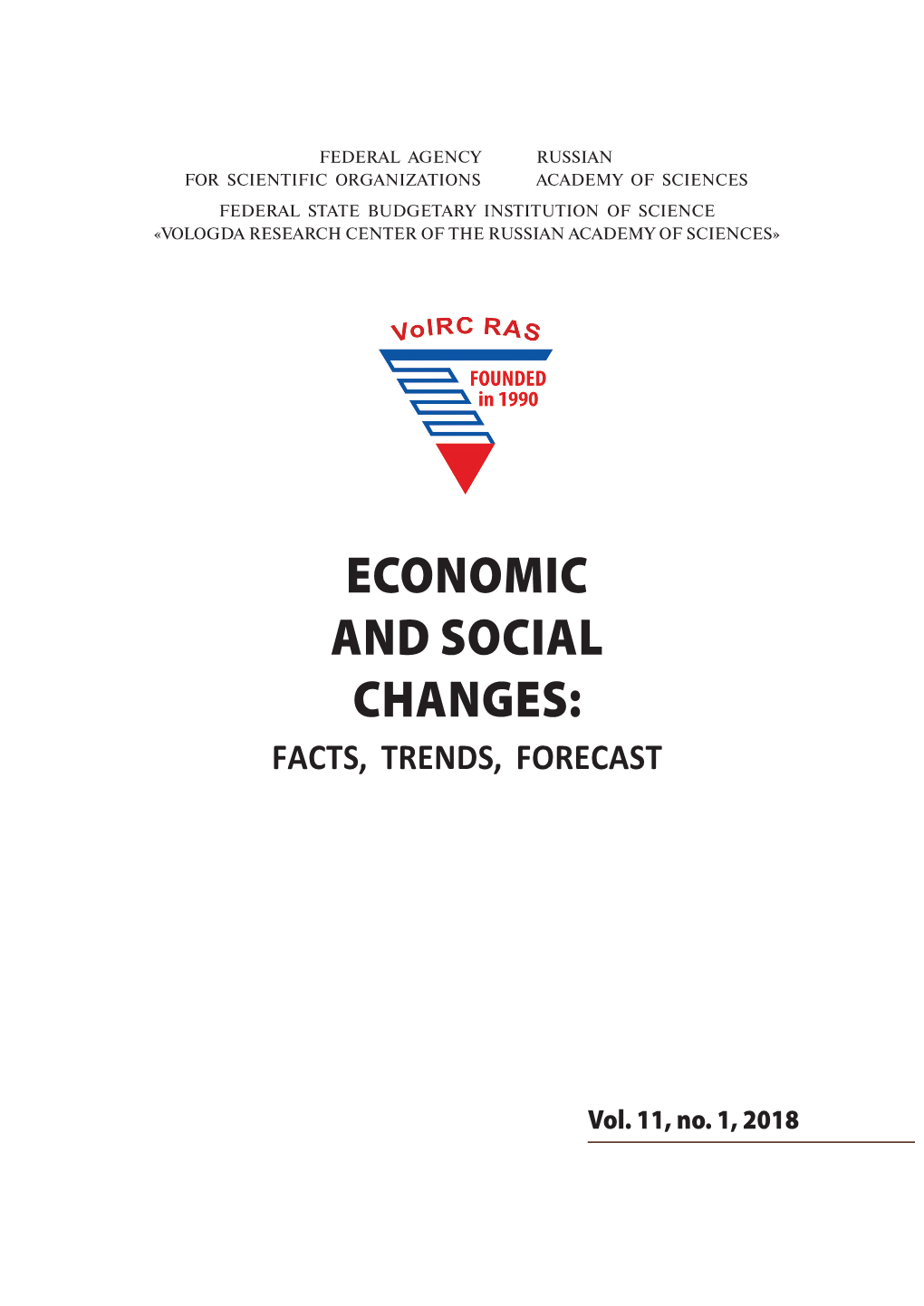 Economic and Social Changes: Facts, Trends, Forecast