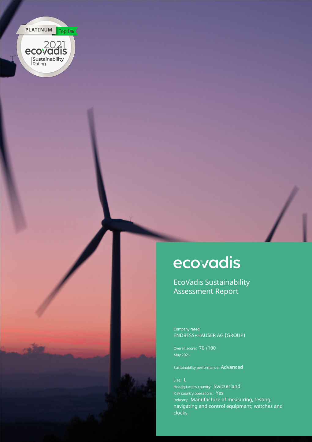 Ecovadis Sustainability Assessment Report