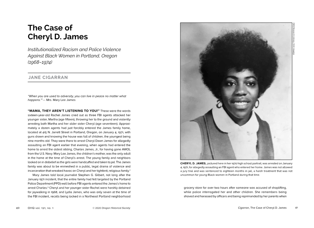 The Case of Cheryl D. James