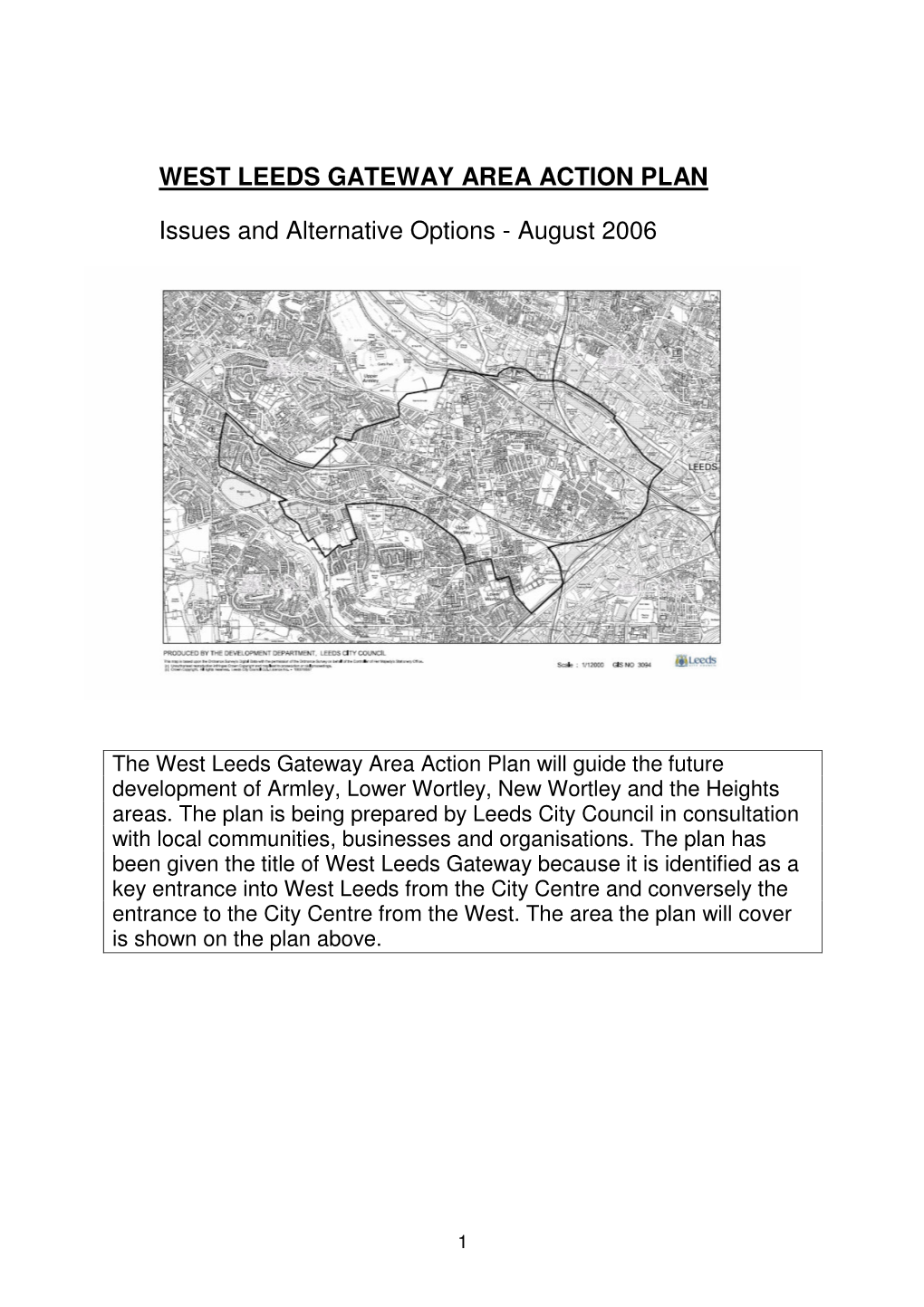 West Leeds Gateway Area Action Plan