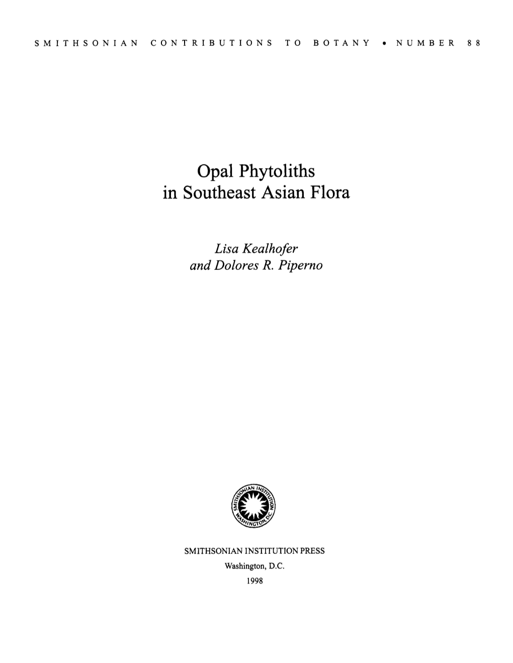 Opal Phytoliths in Southeast Asian Flora