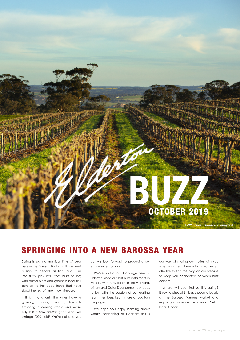 Springing Into a New Barossa Year October