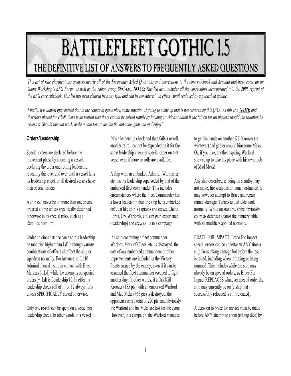 Battlefleet Gothic 1