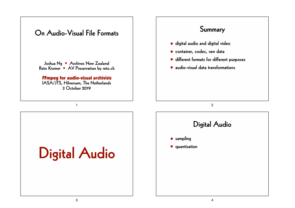 On Audio-Visual File Formats