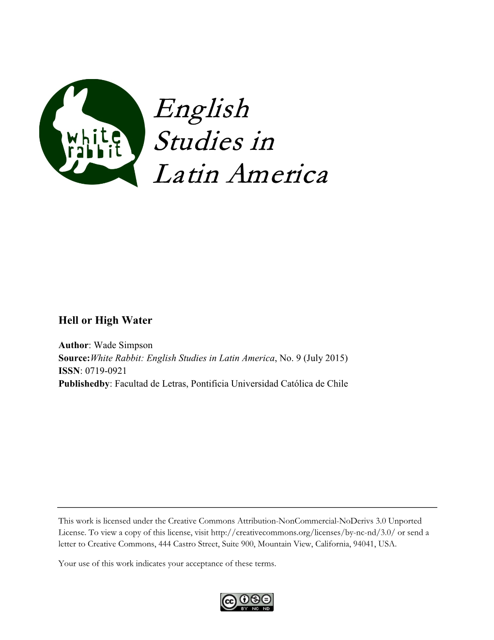 English Studies in Latin America