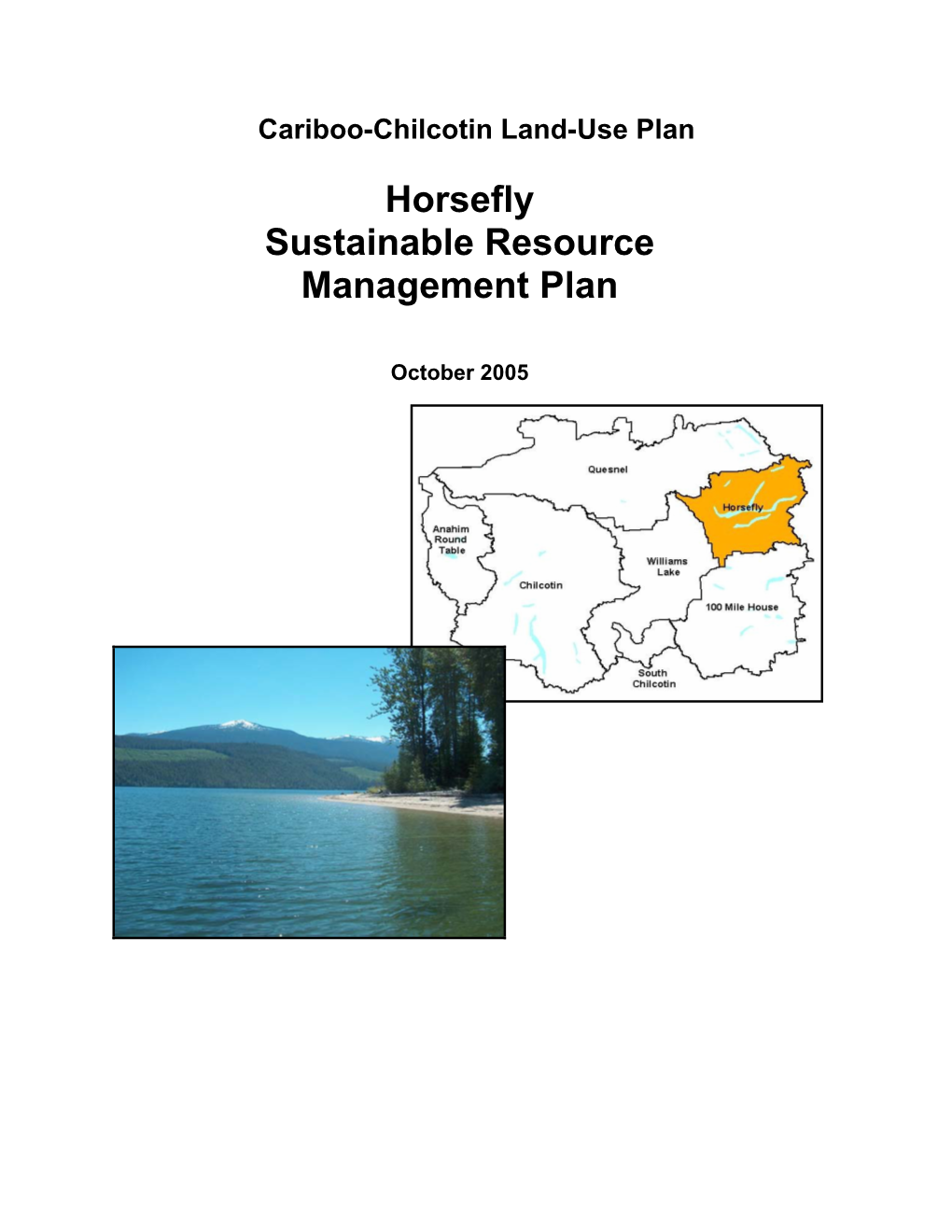 Horsefly Sustainable Resource Management Plan