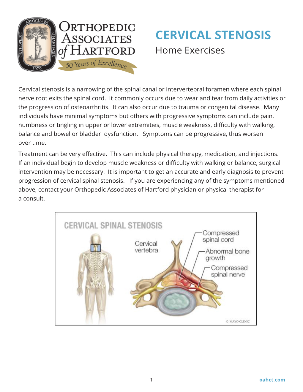 CERVICAL STENOSIS Home Exercises