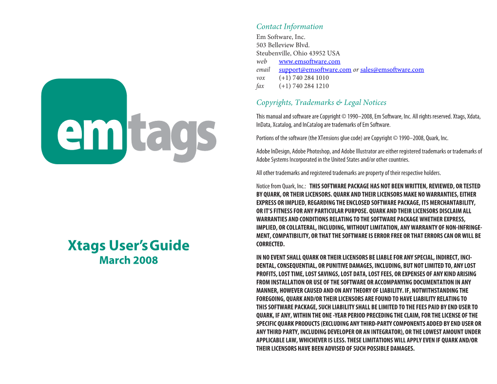 Xtags User's Guide
