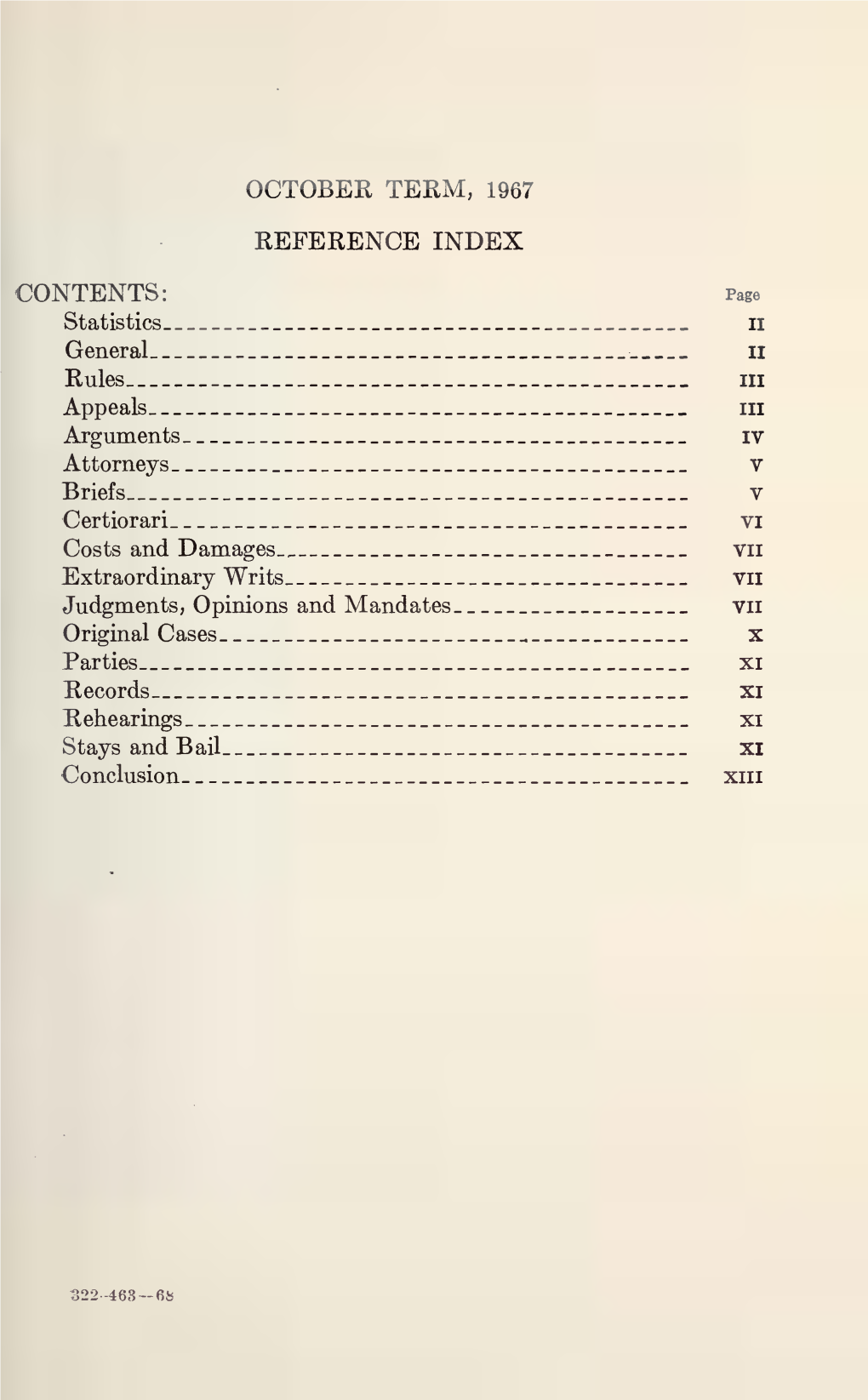 October Term, 1967 Reference Index