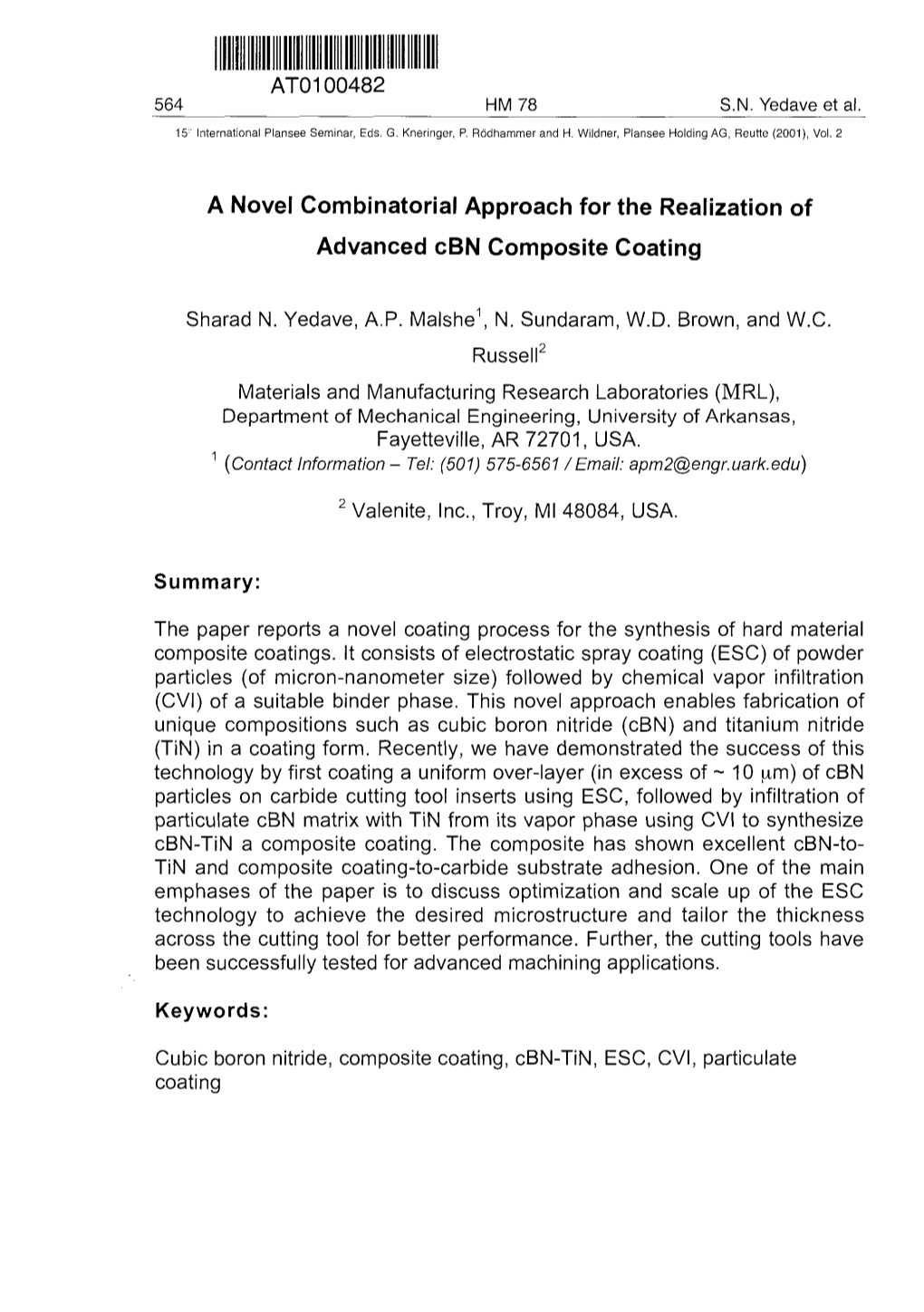 A Novel Combinatorial Approach for the Realization of Advanced Cbn Composite Coating