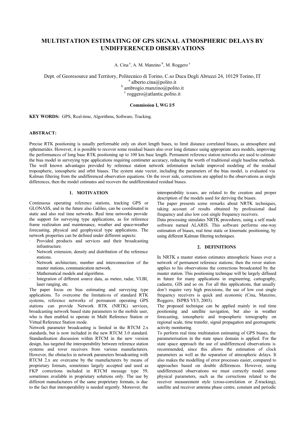 Multistation Estimating of GPS Signal Atmospheric Delays B…