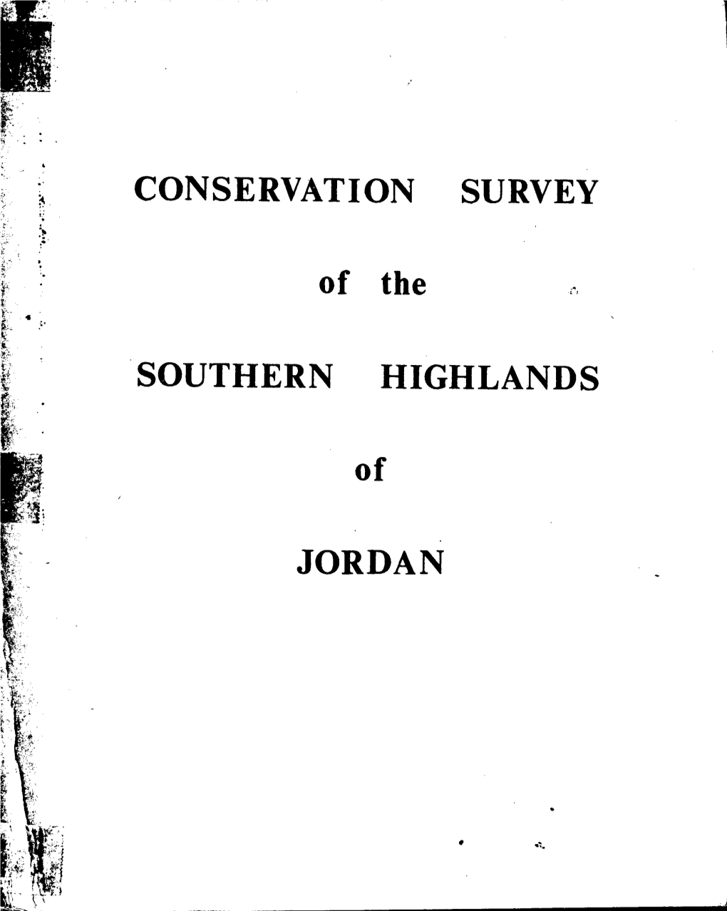 CONSERVATION SURVEY of the SOUTHERN HIGHLANDS Of