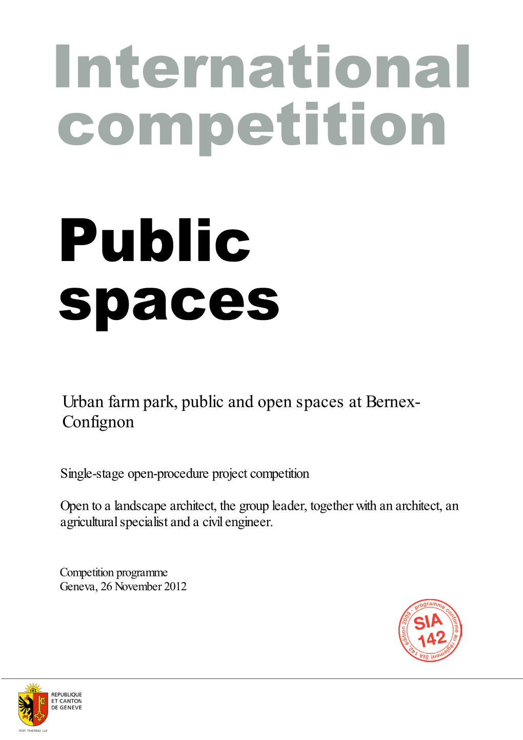 International Competition Public Spaces