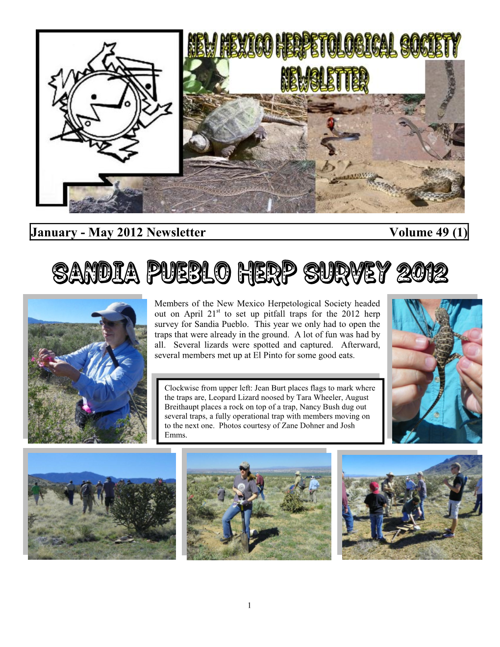 Sandia Pueblo Herp Survey 2012