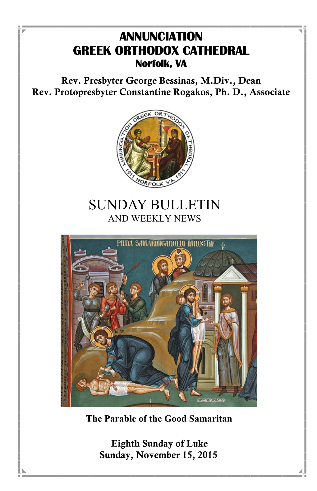 Sunday Bulletin and Weekly News