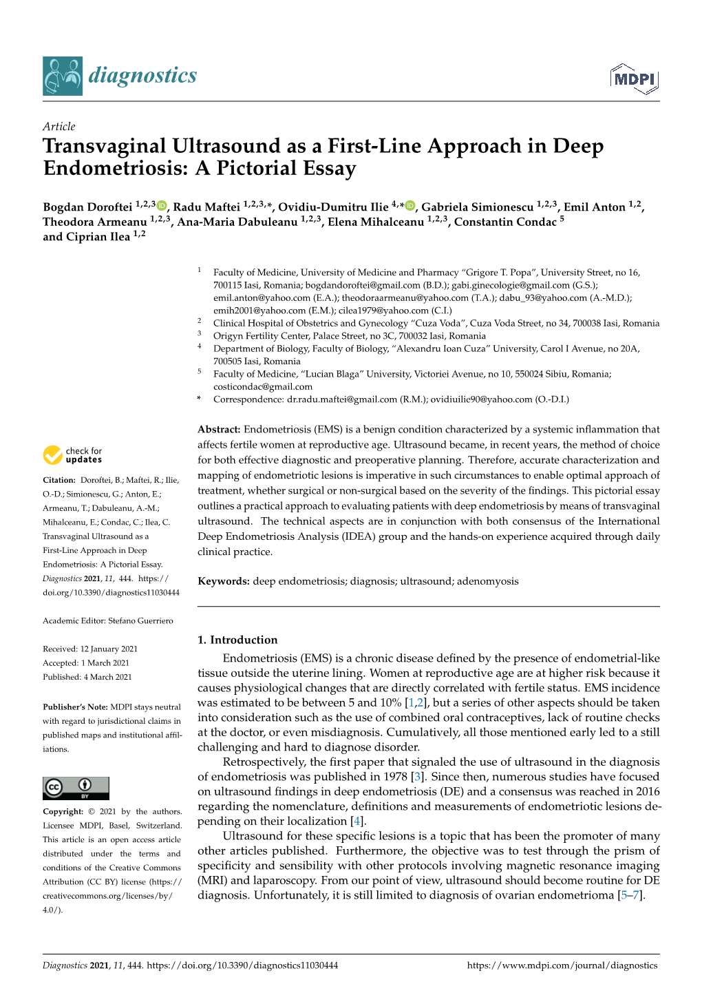 Transvaginal Ultrasound As a First-Line Approach in Deep Endometriosis: a Pictorial Essay