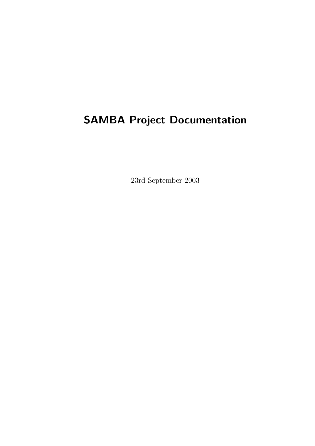 SAMBA Project Documentation