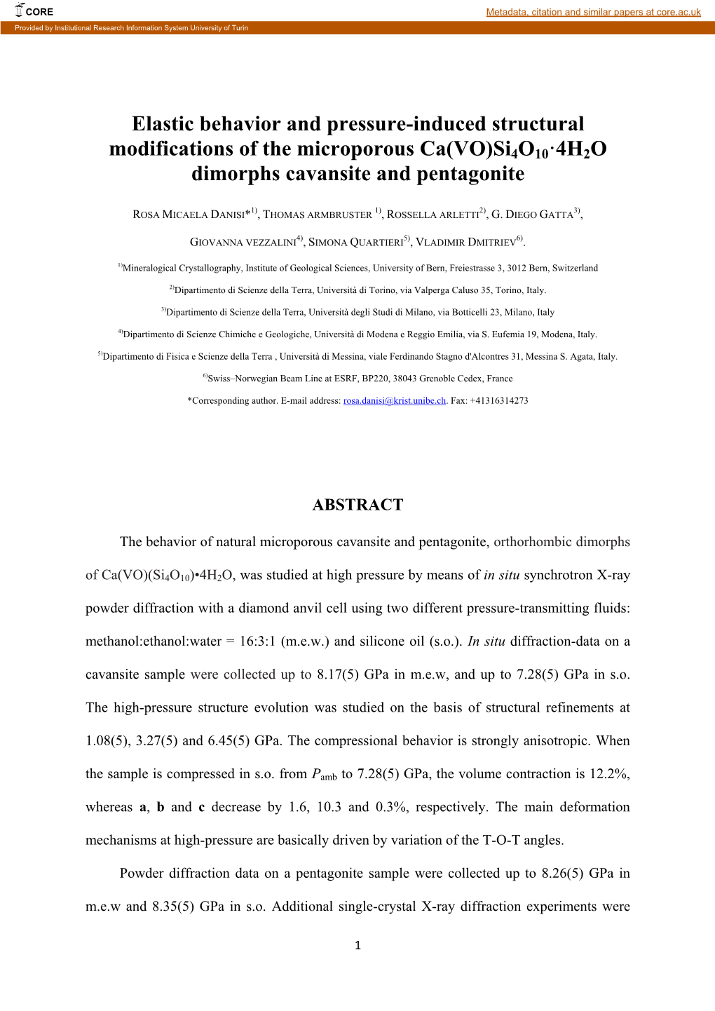 Si4o10·4H2O Dimorphs Cavansite and Pentagonite