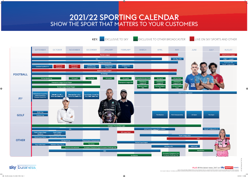 2021/22 Sporting Calendar Show the Sport That Matters to Your Customers