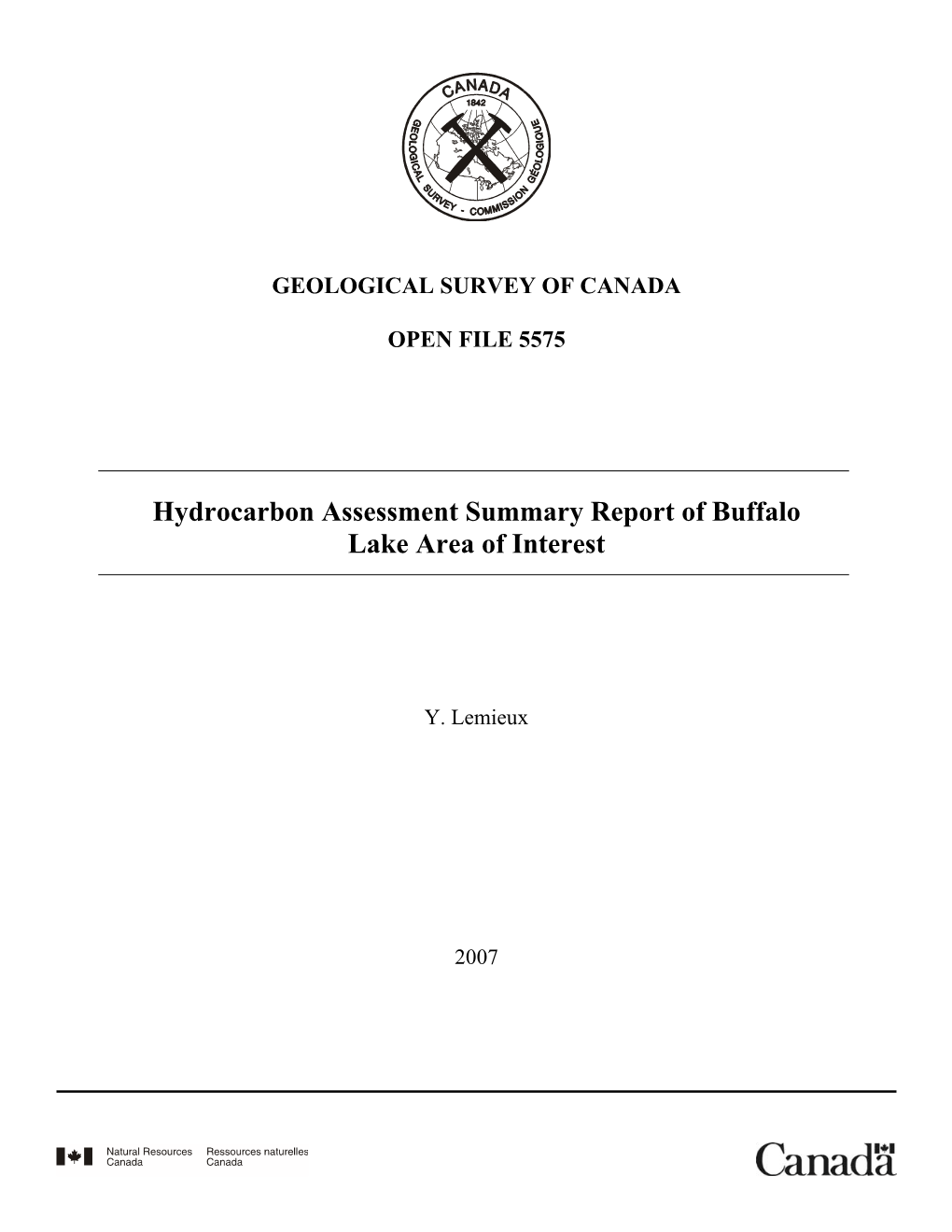 Hydrocarbon Assessment Summary Report of Buffalo Lake Area of Interest