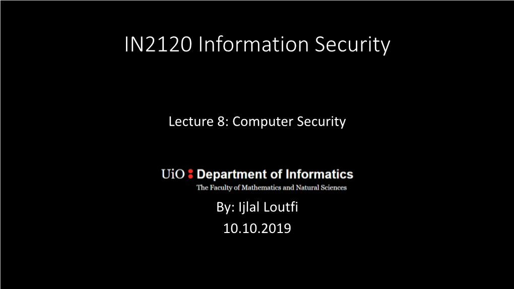 IN2120 Information Security