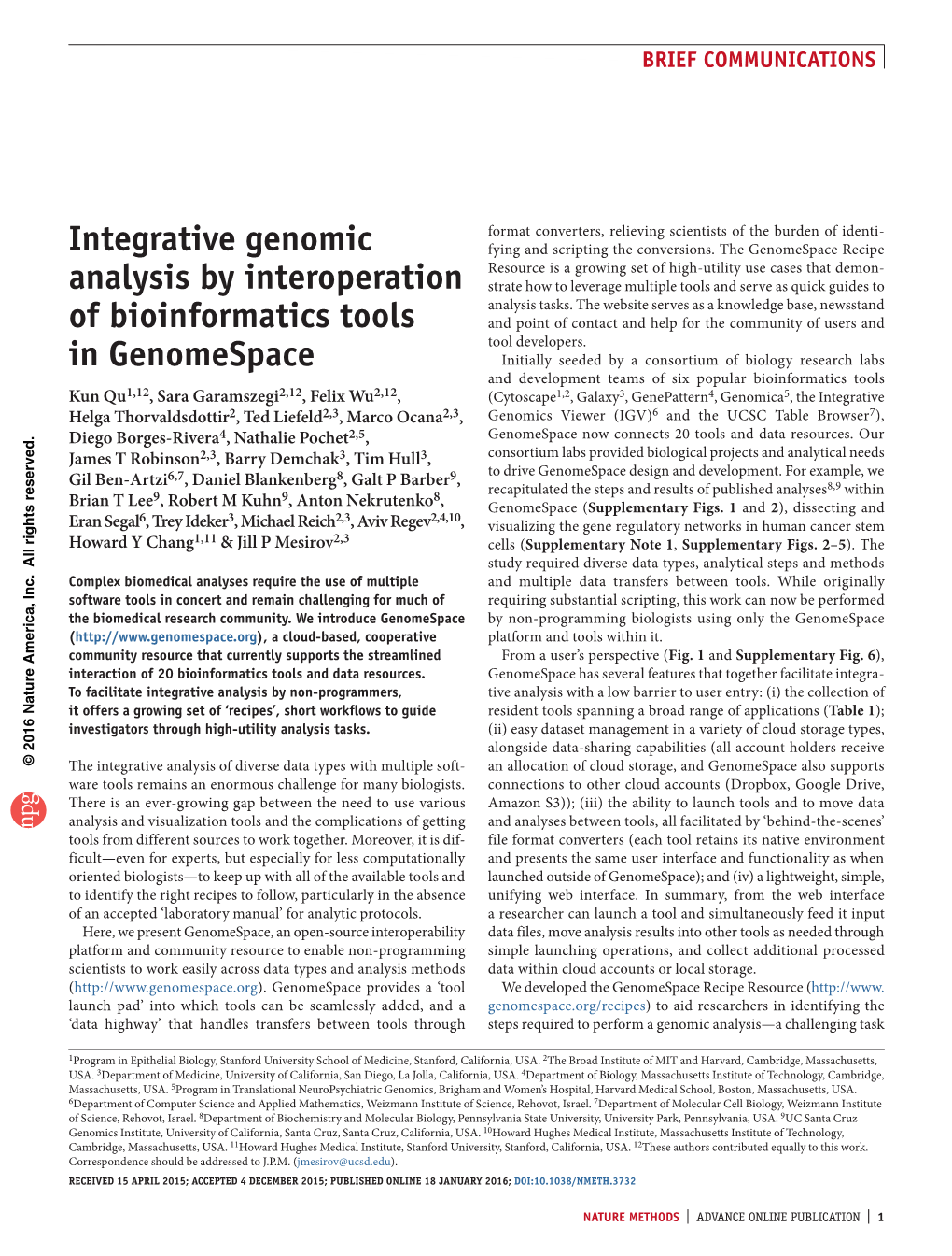 Integrative Genomic Analysis by Interoperation Of
