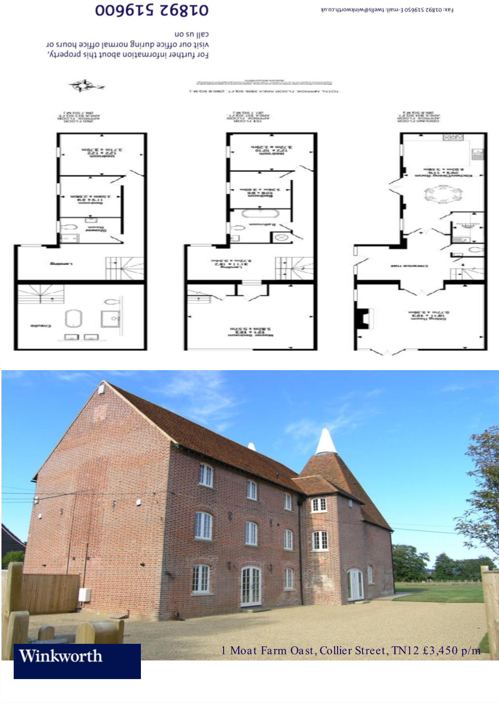 1 Moat Farm Oast, Collier Street, TN12 £3,450 P/M