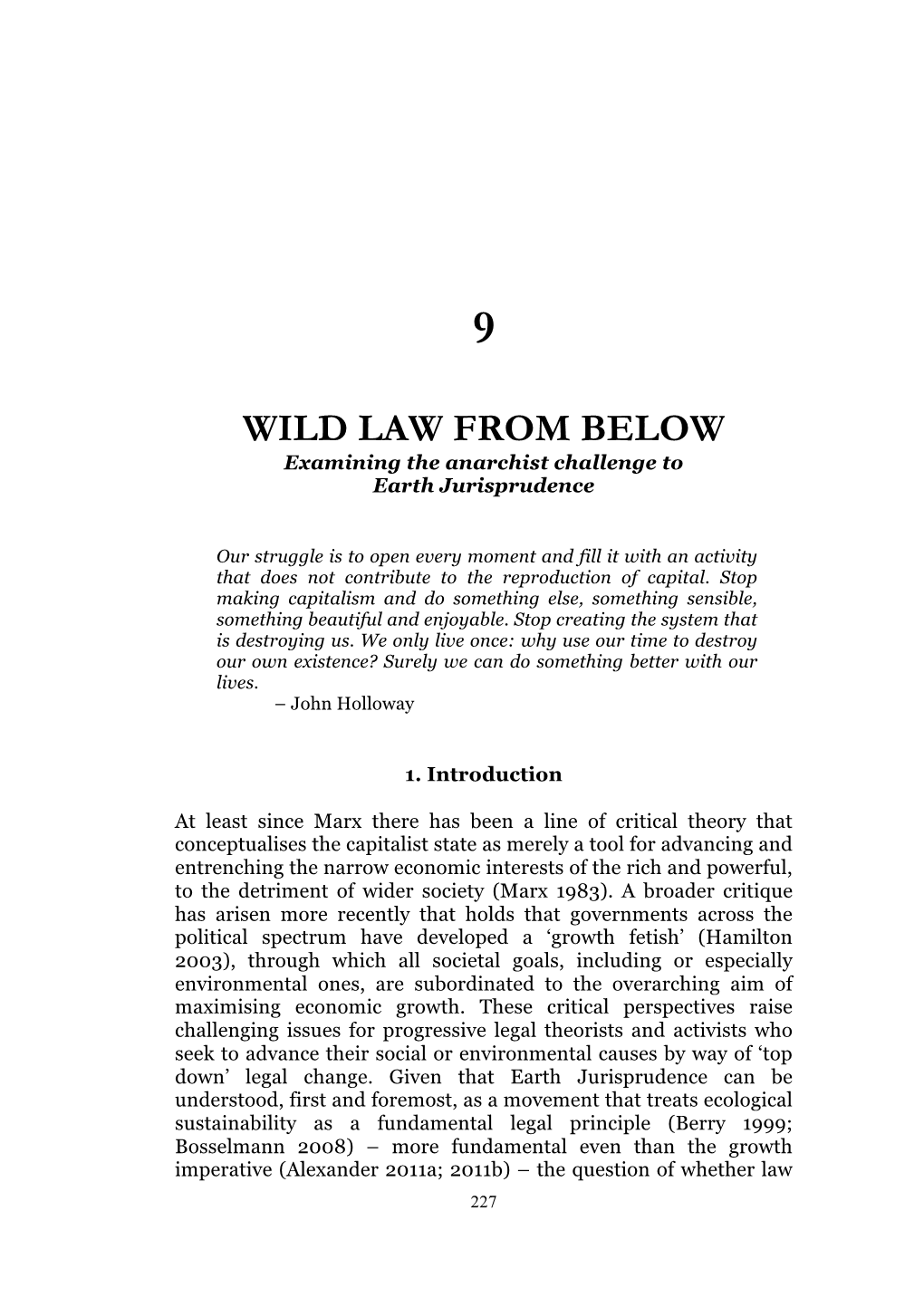 Wild Law from Below (Samuel Alexander)
