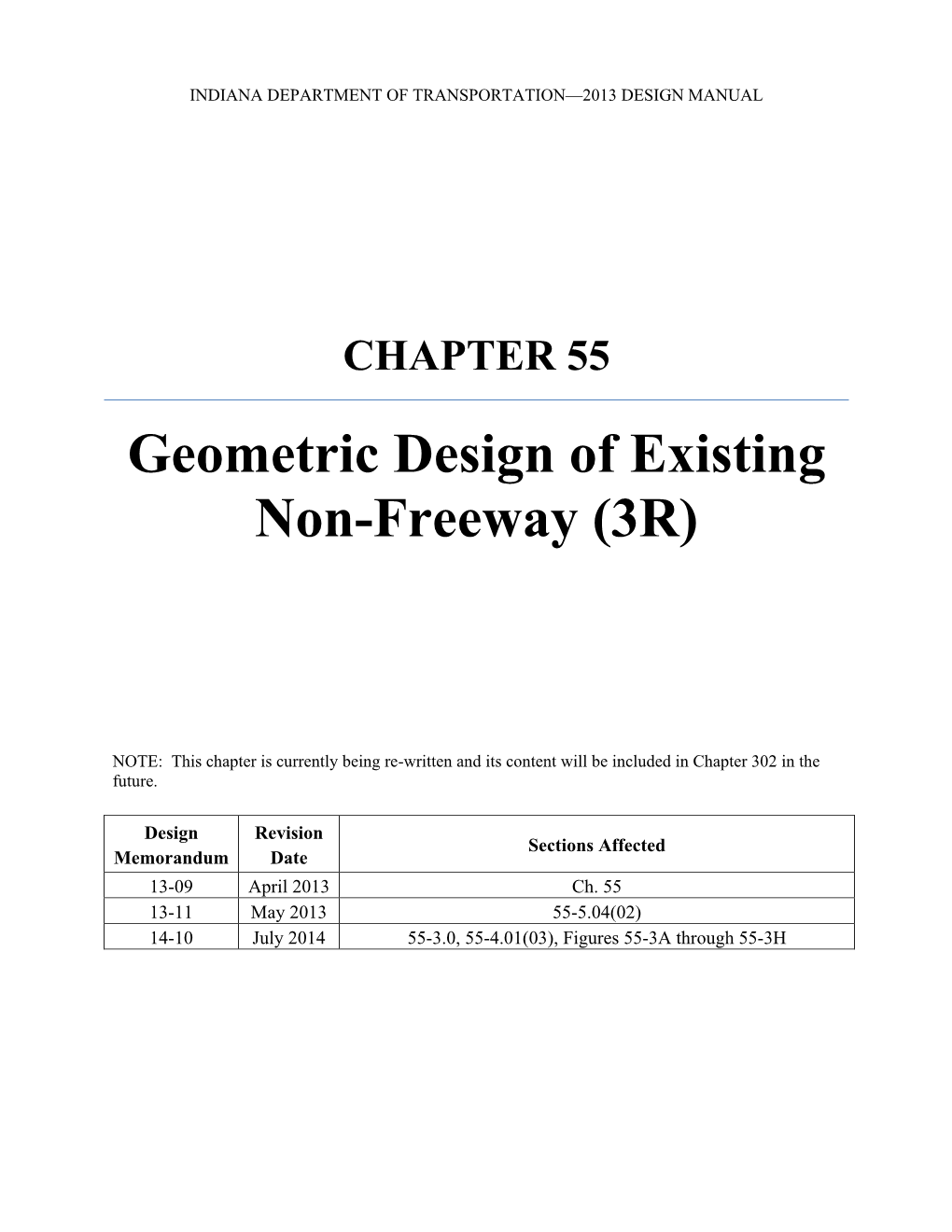 CHAPTER 55 Geometric Design of Existing Non-Freeway (3R)