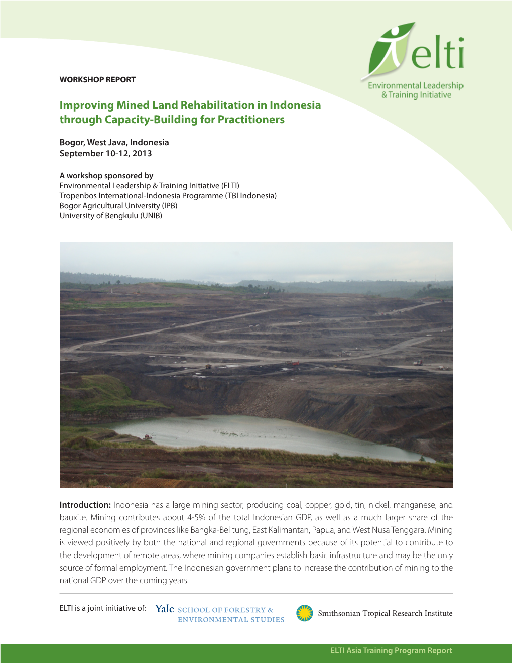 Improving Mined Land Rehabilitation in Indonesia Through Capacity-Building for Practitioners