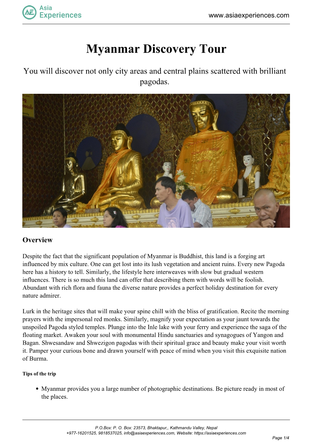 Myanmar Discovery Tour
