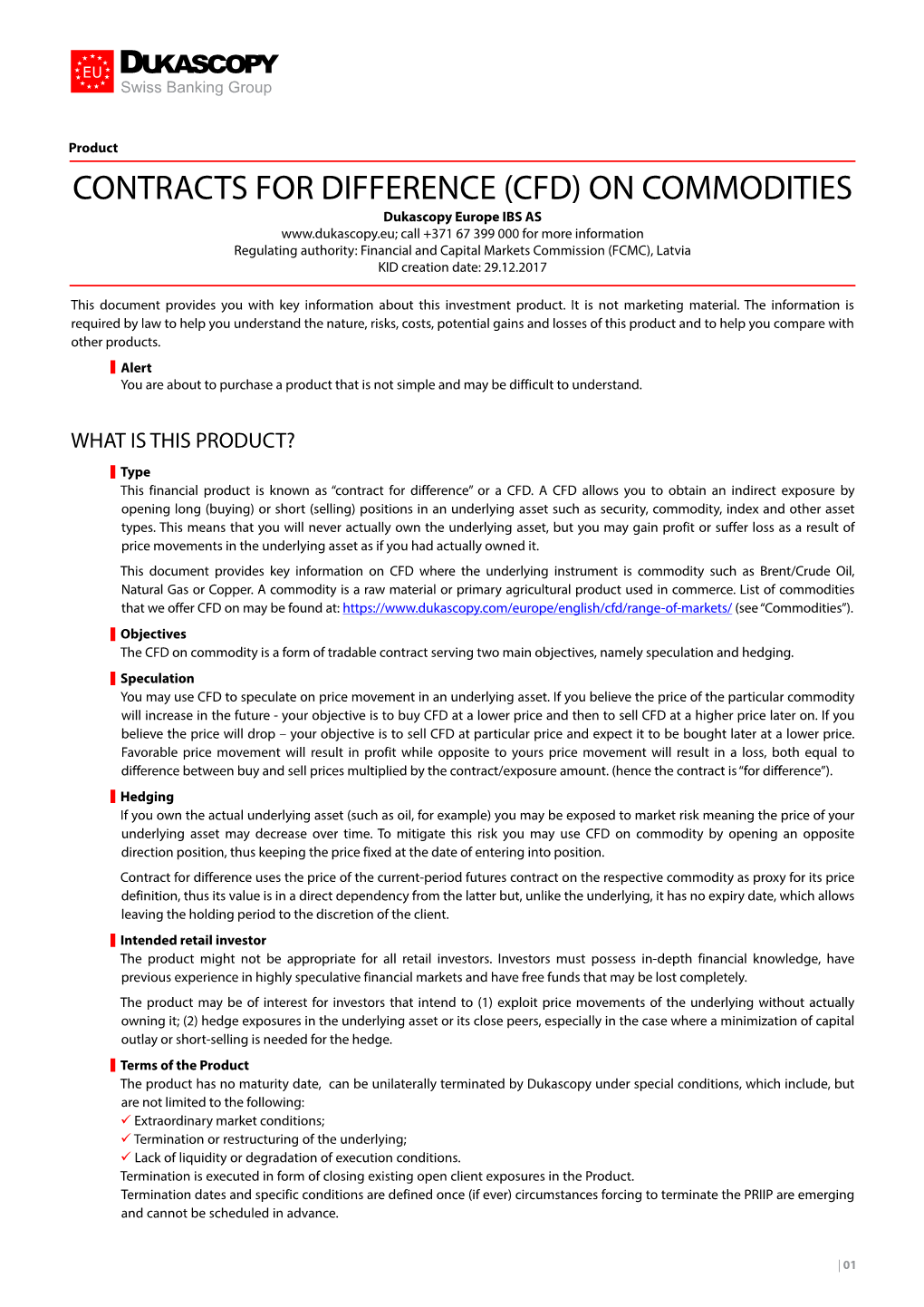 Contracts for Difference (Cfd) on Commodities